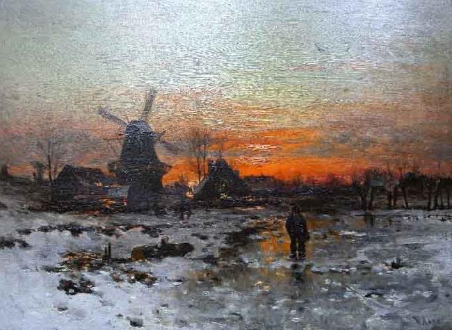 Walter Moras Winterabend France oil painting art